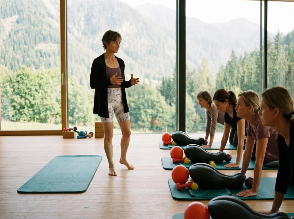 Betsy Walker teaching a small-group movement class in her studio