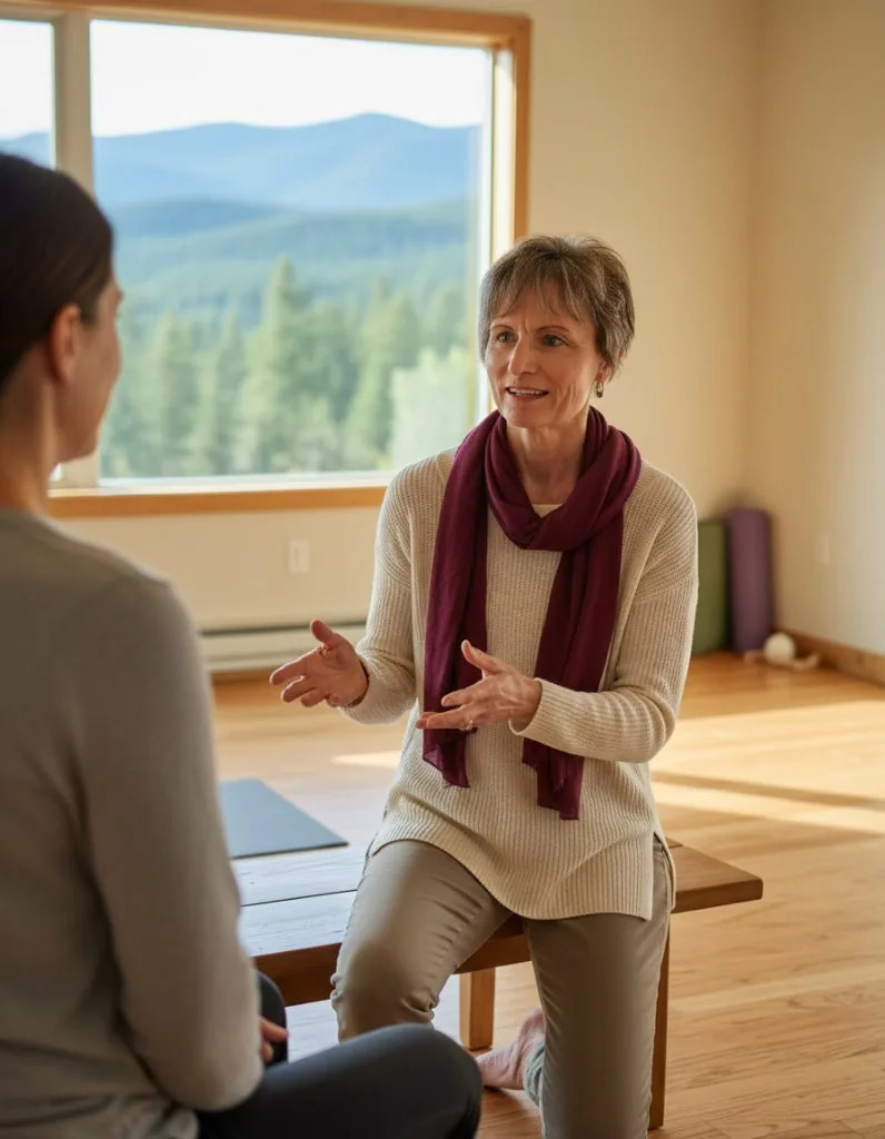 Betsy Walker working with a client in her studio