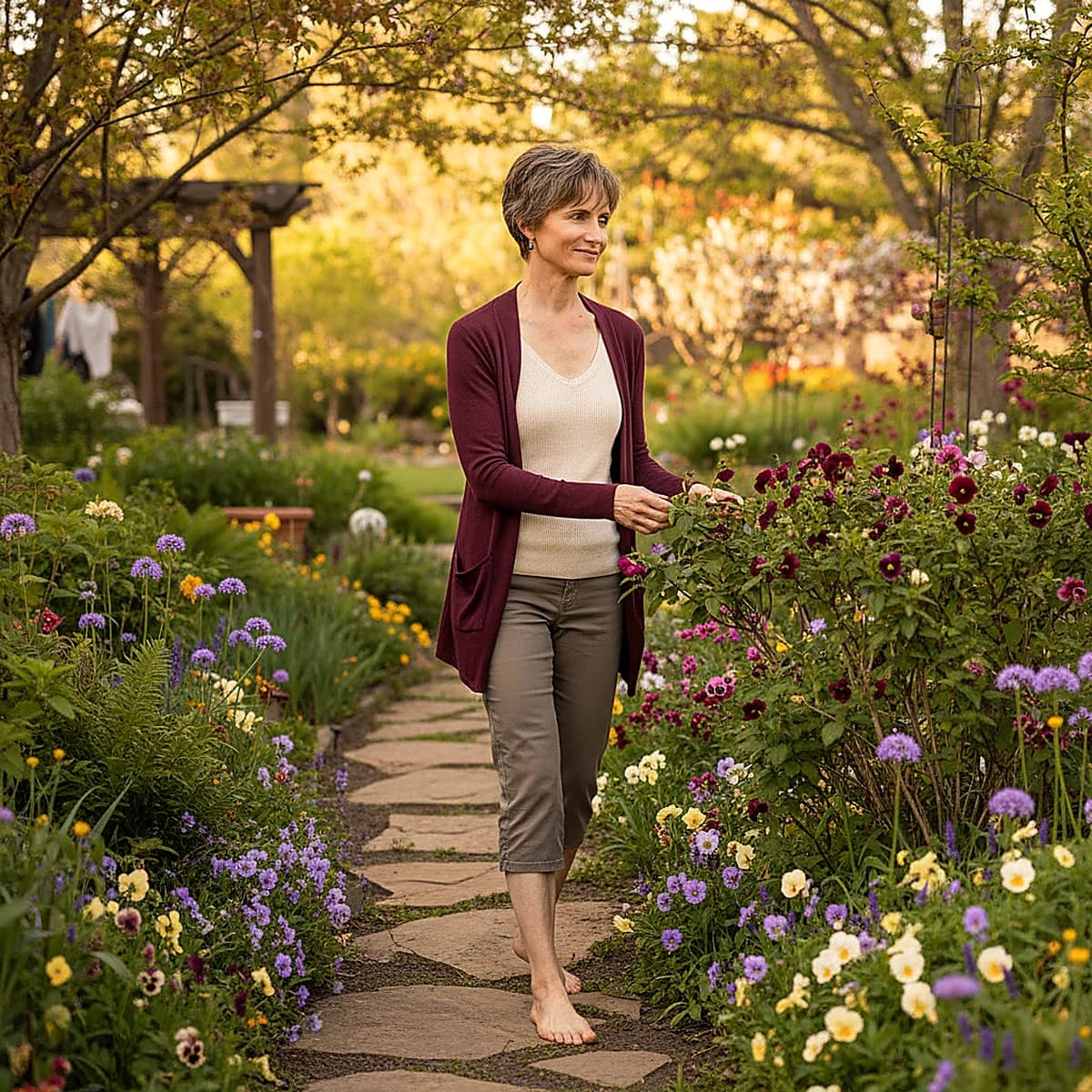 Betsy in her garden